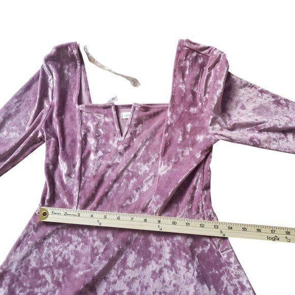 Aeropostale Solid V Wire Velvet Fit & Flare Dress Size M Velvet Pastel Goth - Picture 7 of 9